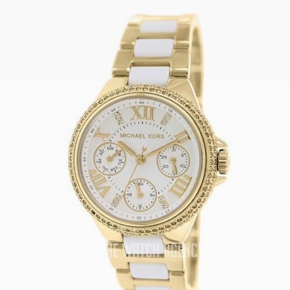 Michael Kors Camille Gold and White Women's Watch
